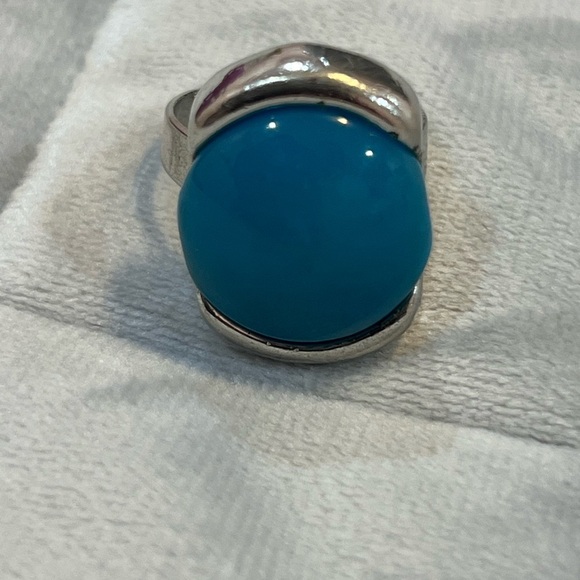 Silver and Blue Jewelry Set/ring & pendant - Picture 8 of 11